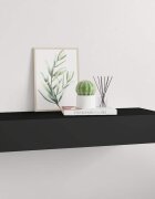 vidaXL Стенен рафт с чекмедже черен 60x235x10 см МДФ
