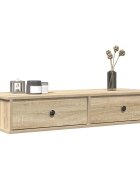 vidaXL Стенен рафт с чекмеджета 100x375x19 см инженерно дърво