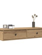 vidaXL Стенен рафт с чекмеджета 100x375x19 см инженерно дърво