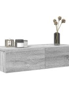 vidaXL Стенен рафт с чекмеджета 60x265x15 см инженерно дърво