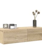 vidaXL Стенен рафт с чекмеджета 60x265x15 см инженерно дърво