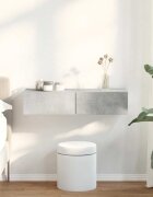 vidaXL Стенен рафт с чекмеджета бетонно сив 80x33x17см инженерно дърво