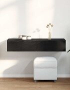 vidaXL Стенен рафт с чекмеджета черен 100x36x19 см инженерно дърво