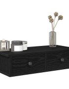 vidaXL Стенен рафт с чекмеджета черен 60x28x15 см инженерно дърво