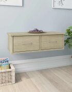 vidaXL Стенен рафт с чекмеджета дъб сонома 60x26x185 см
