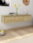vidaXL Стенен рафт с чекмеджета дъб сонома 88x26x185 см