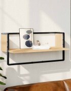 vidaXL Стенен рафт с шина дъб сонома 65x25x30 см