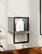 vidaXL Стенен рафт с шина сив сонома 20x25x30 см
