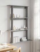 vidaXL Стенен рафт Сив Сонома 100 x 20 x 126 см Инженерна дървесина