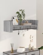 vidaXL Стенен рафт сив сонома 100x35x305 см инженерно дърво