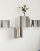 vidaXL Стенен рафт сив сонома 1045x10x43 см инженерно дърво