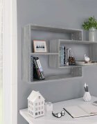 vidaXL Стенен рафт сив сонома 104x20x585 см инженерно дърво