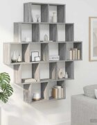 vidaXL Стенен рафт Сив Сонома 120 x 20 x 136 см Инженерна дървесина