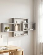 vidaXL Стенен рафт Сив Сонома 130 x 10 x 50 см Инженерна дървесина