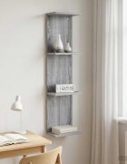 vidaXL Стенен рафт Сив Сонома 22 x 15 x 100 см Инженерна дървесина