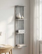 vidaXL Стенен рафт Сив Сонома 25 x 15 x 100 см Инженерна дървесина