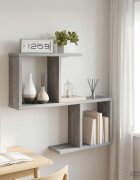 vidaXL Стенен рафт Сив Сонома 60 х 12 х 505 см Инженерна дървесина