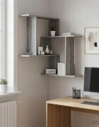 vidaXL Стенен рафт Сив Сонома 67 x 67 x 87 см Инженерна дървесина