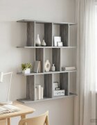vidaXL Стенен рафт Сив Сонома 80 x 20 x 96 см Инженерна дървесина