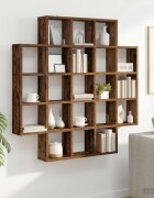 vidaXL Стенен рафт Старо дърво 100 x 13 x 100 см Инженерна дървесина