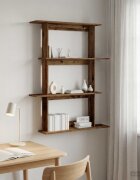 vidaXL Стенен рафт Старо дърво 100 x 20 x 126 см Инженерна дървесина