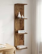 vidaXL Стенен рафт Старо дърво 25 x 15 x 100 см Инженерна дървесина