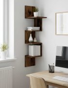 vidaXL Стенен рафт Старо дърво 32 x 21 x 107 см
