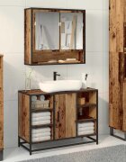 vidaXL Стенен рафт Старо дърво 65 x 20 x 60 см