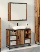 vidaXL Стенен рафт Старо дърво 65 x 20 x 60 см