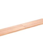 vidaXL Стенен рафт светлокафяв 160x30x(2-4) см обработен масивен дъб