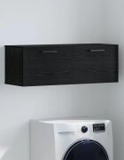 vidaXL Стенен шкаф 100 x 36.5 x 35 cm Инженерна дървесина Черен дъб