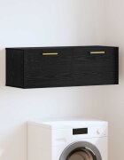 vidaXL Стенен шкаф 100 x 36.5 x 35 cm Инженерна дървесина Черен дъб