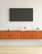 vidaXL Стенен шкаф 2 бр. Кафяво с восъчно покритие 80 x 30 x 30 см