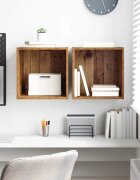 vidaXL Стенен шкаф 2 бр. Старо дърво 37 x 37 x 37 см
