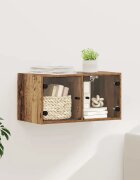 vidaXL Стенен шкаф 68 x 37 x 35 см Инженерна дървесина Старо дърво