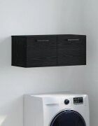 vidaXL Стенен шкаф 80 x 36.5 x 35 cm Инженерна дървесина Черен дъб