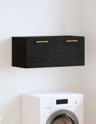 vidaXL Стенен шкаф 80 x 36.5 x 35 cm Инженерна дървесина Черен дъб