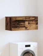 vidaXL Стенен шкаф 80 x 36.5 x 35 cm Инженерна дървесина Старо дърво