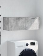 vidaXL Стенен шкаф бетонно сив 100x365x35 см инженерно дърво