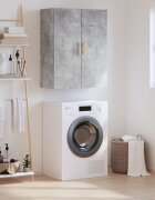 vidaXL Стенен шкаф бетонно сив 695x34x90 см