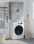 vidaXL Стенен шкаф бетонно сив 695x34x90 см