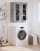 vidaXL Стенен шкаф бетонно сив 695x34x90 см