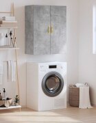 vidaXL Стенен шкаф бетонно сив 695x34x90 см