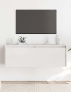 vidaXL Стенен шкаф бял 100x30x35 см борово дърво масив