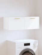 vidaXL Стенен шкаф бял 100x365x35 см инженерно дърво
