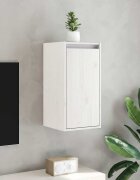 vidaXL Стенен шкаф бял 30x30x60 см борово дърво масив