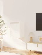vidaXL Стенен шкаф бял 30x30x80 см борово дърво масив