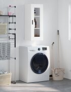 vidaXL Стенен шкаф бял 345x34x90 см