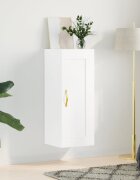 vidaXL Стенен шкаф бял 345x34x90 см инженерно дърво