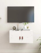 vidaXL Стенен шкаф бял 60x30x30 см борово дърво масив